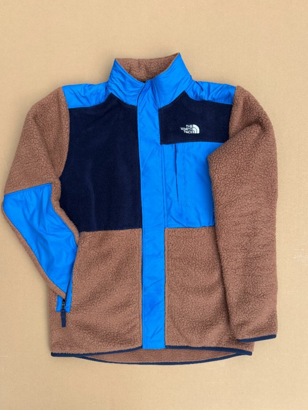 Boys North Face color block sherpa fleece size XL